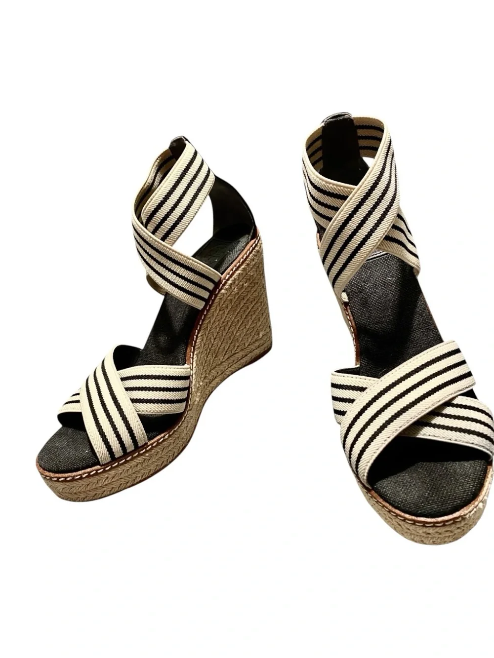 Tory Burch Frida Wedge Espadrille Sandals Sz 8.5 M